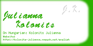 julianna kolonits business card